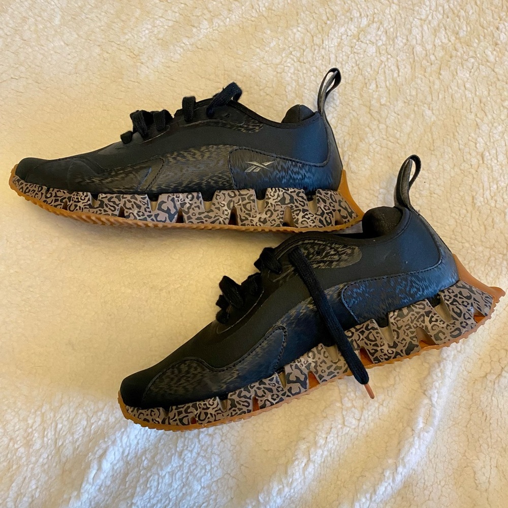 Black and leopard Redbox shoes